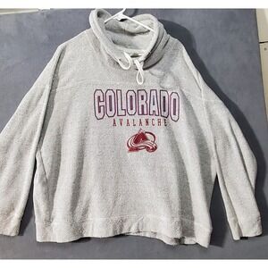 Colorado Avalanche Sweater Womens 2XL Cowl Neck Gray NHL Textured Weave
